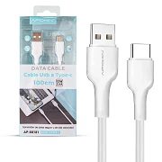 (Pack 12) Cable de Datos y Carga APOKIN USB 2.0 a Tipo C 1Metro 12w - Blanco
