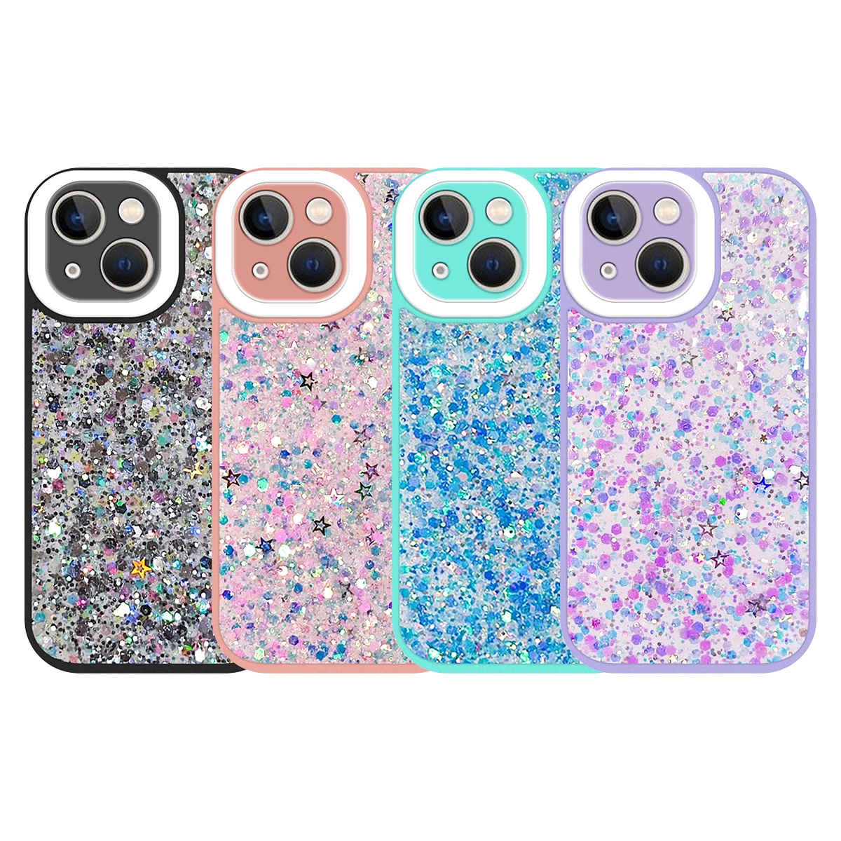 Funda Glitter Purpurina Fluorescente para iPhone 14 Pro 6.1