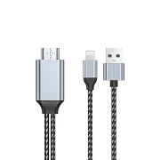 Cable HDMI Lightning a HDMI  + USB de Carga Negro 2M