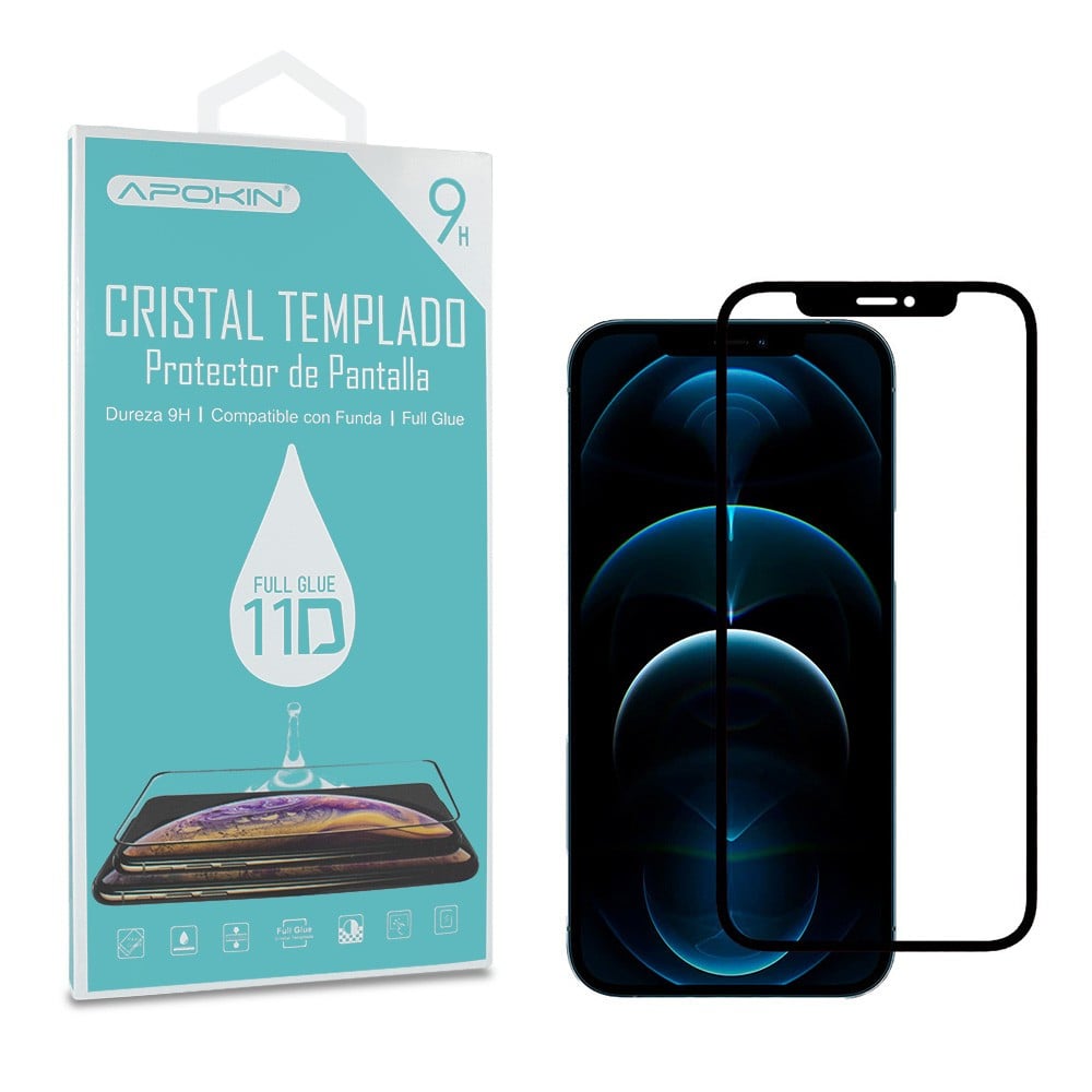 Cool Protector de Pantalla Cristal Templado Full 3D Negro para iPhone 15  Pro