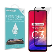Cristal templado Full Glue 11D Premium Realme C3 Protector de Pantalla Curvo Negro