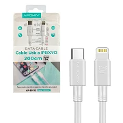 (Pack 12) Cable de Datos y Carga Ultra Rápida 3.0A Lightning/USB-C 3A 20W Cable Alto Rendimiento 3Metros - Blanco